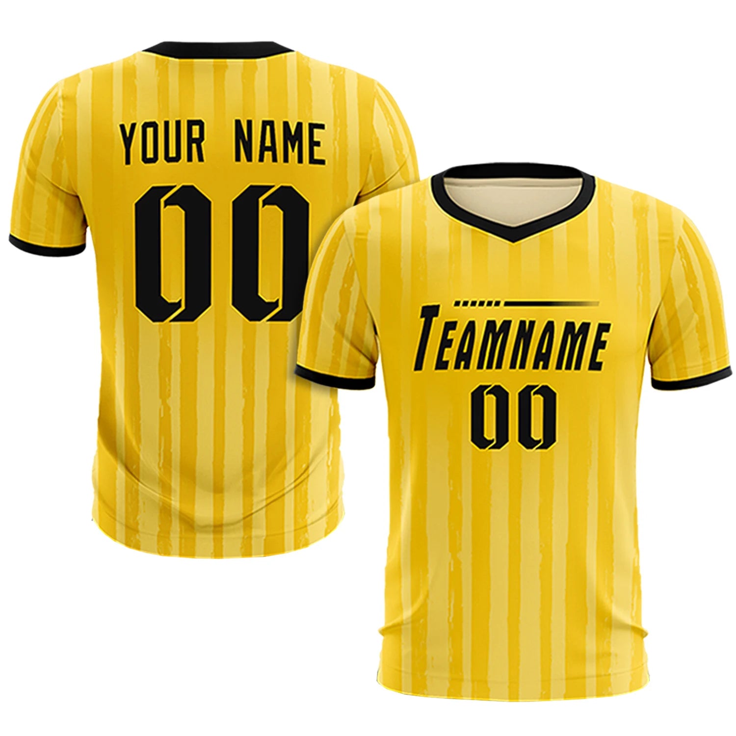 Custom Gold 01 Black Breathable Soccer Sets Jersey