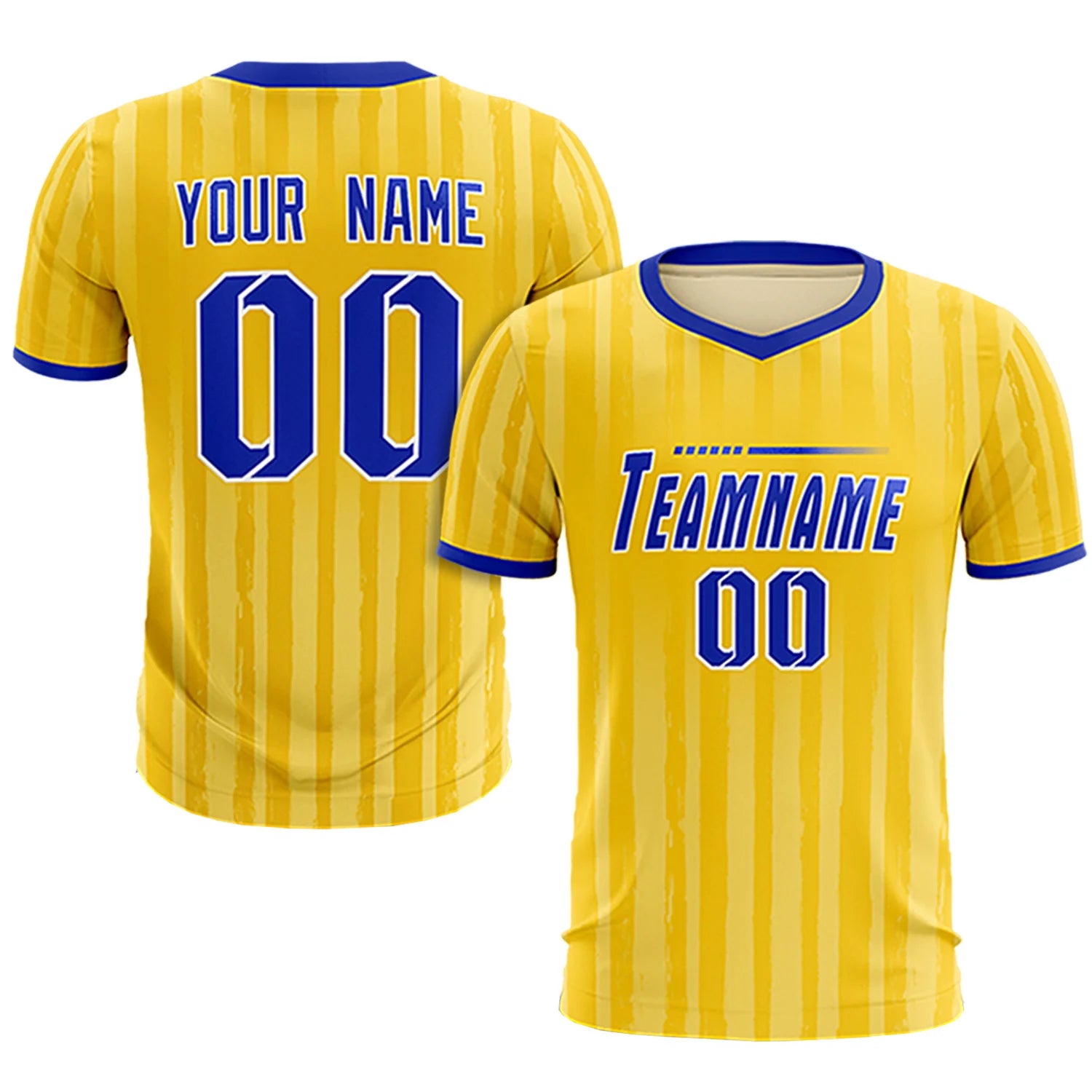 Custom Gold 01 Royal Blue Breathable Soccer Sets Jersey