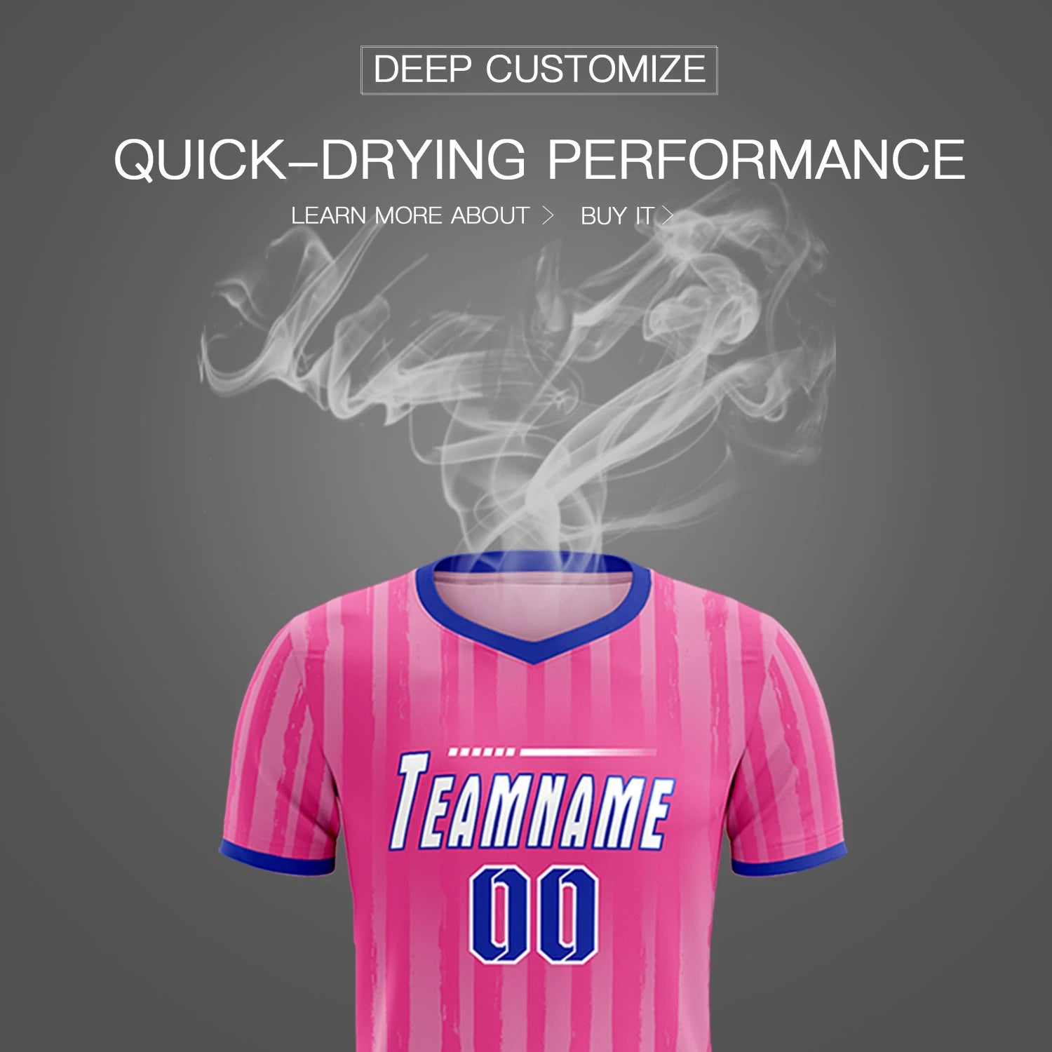 Custom Pink Royal Blue Breathable Soccer Sets Jersey