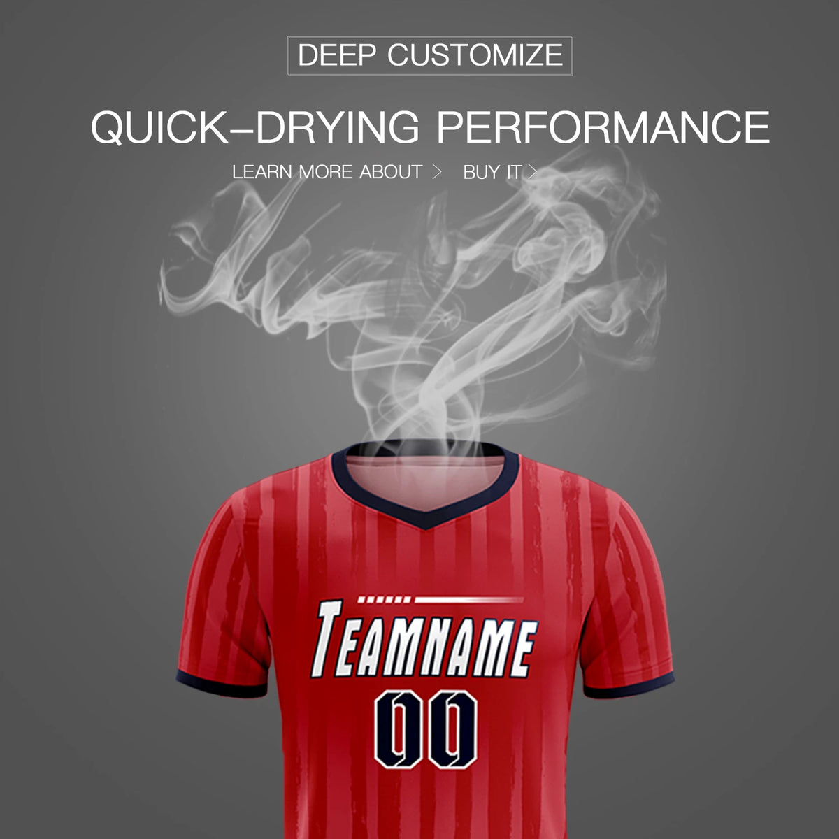 Custom Red Navy Breathable Soccer Sets Jersey