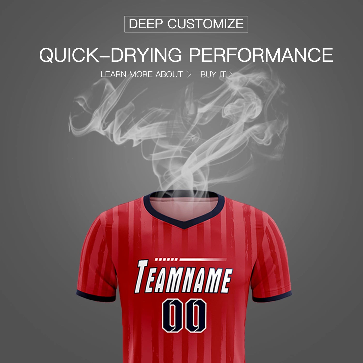 Custom Red Navy Breathable Soccer Sets Jersey