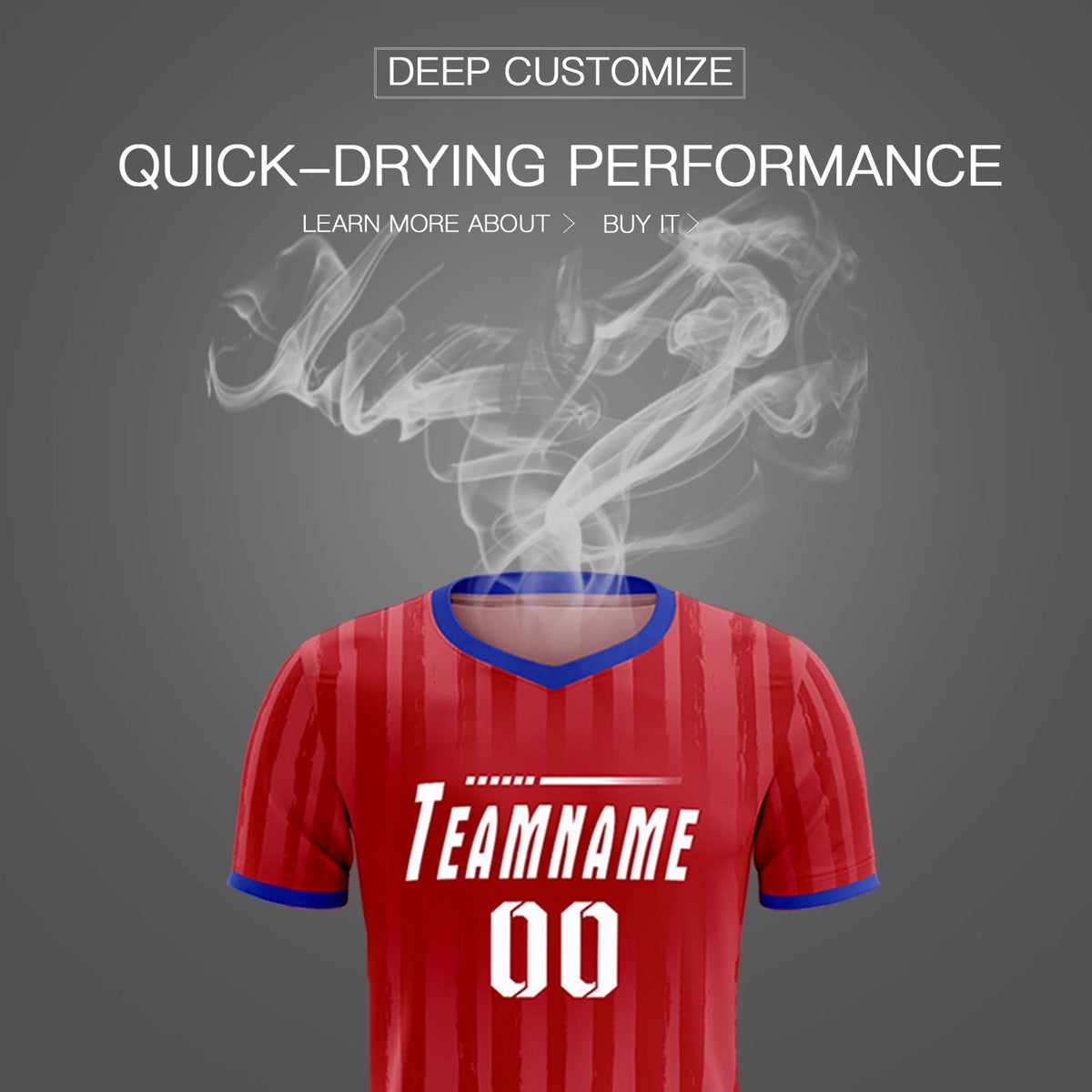 Custom Red Royal Blue Breathable Soccer Sets Jersey