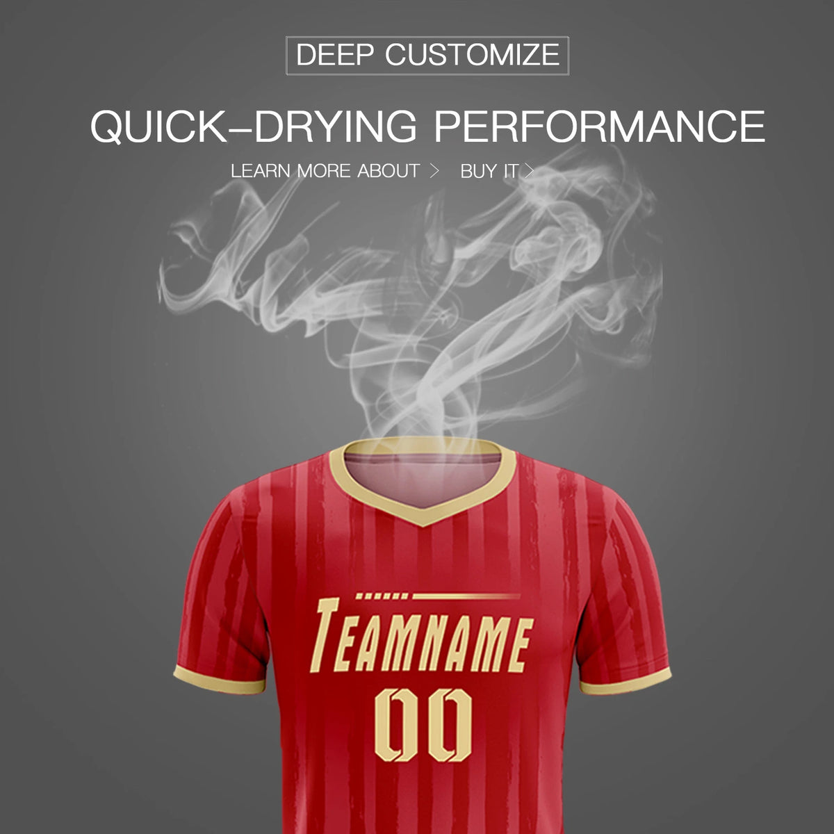 Custom Red Khaki Breathable Soccer Sets Jersey
