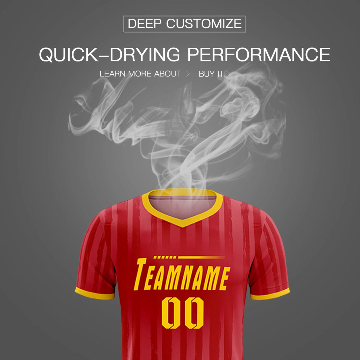 Custom Red Gold 01 Breathable Soccer Sets Jersey