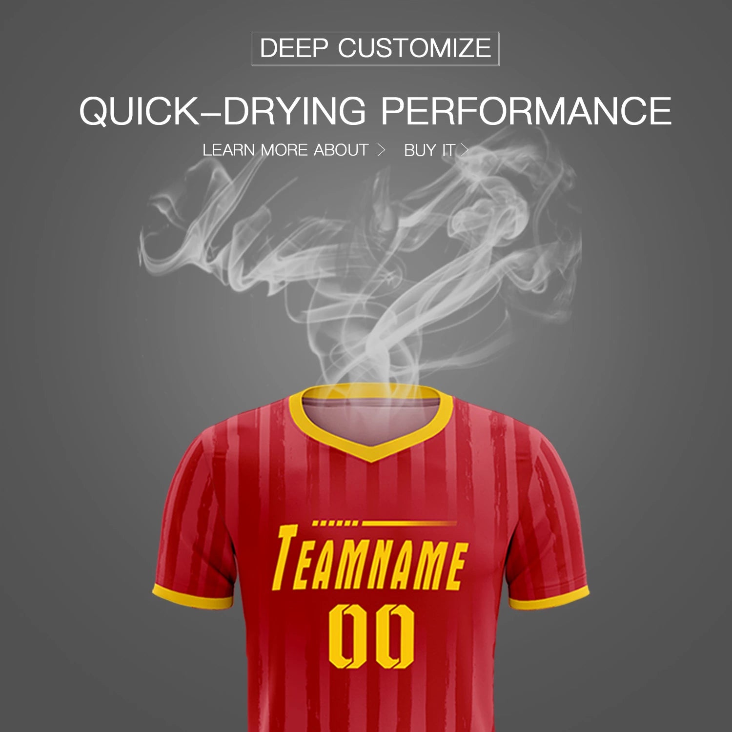 Custom Red Gold 01 Breathable Soccer Sets Jersey
