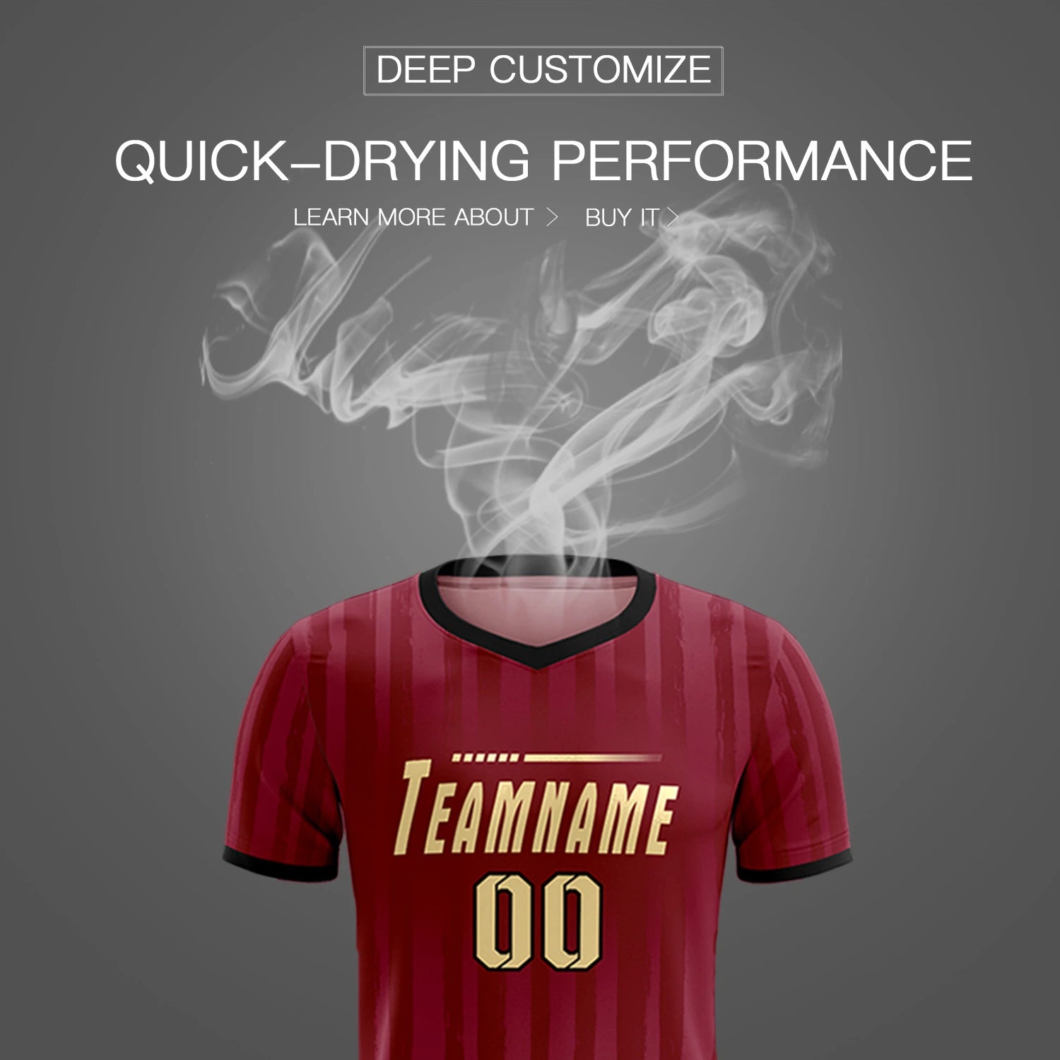 Custom Crimson Black Breathable Soccer Sets Jersey