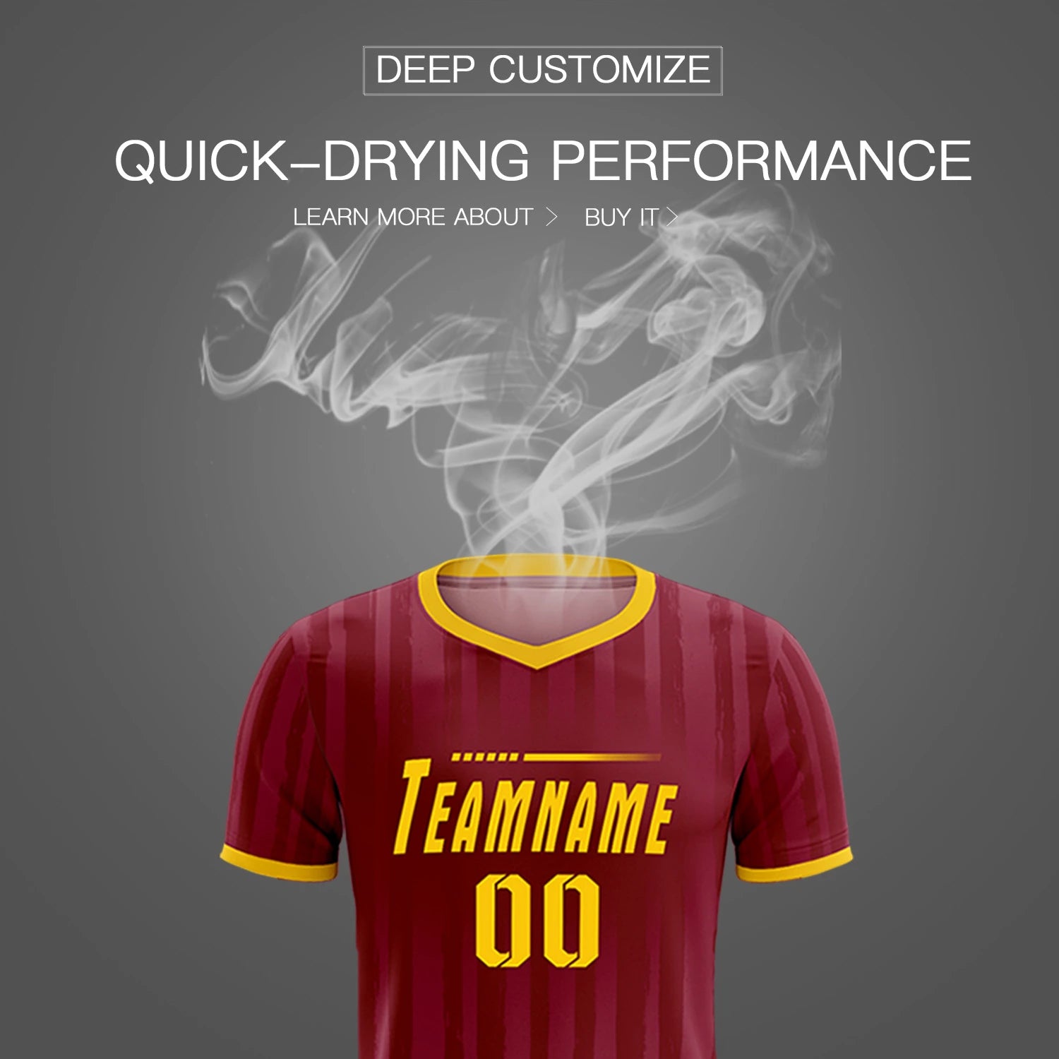 Custom Crimson Gold 01 Breathable Soccer Sets Jersey