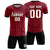 Custom Crimson Black Breathable Soccer Sets Jersey