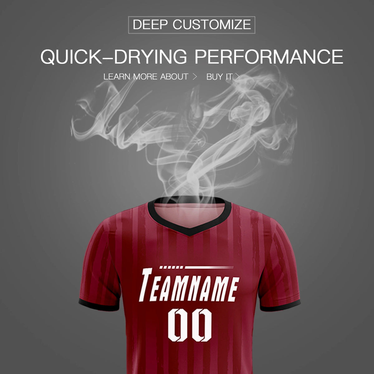 Custom Crimson Black Breathable Soccer Sets Jersey