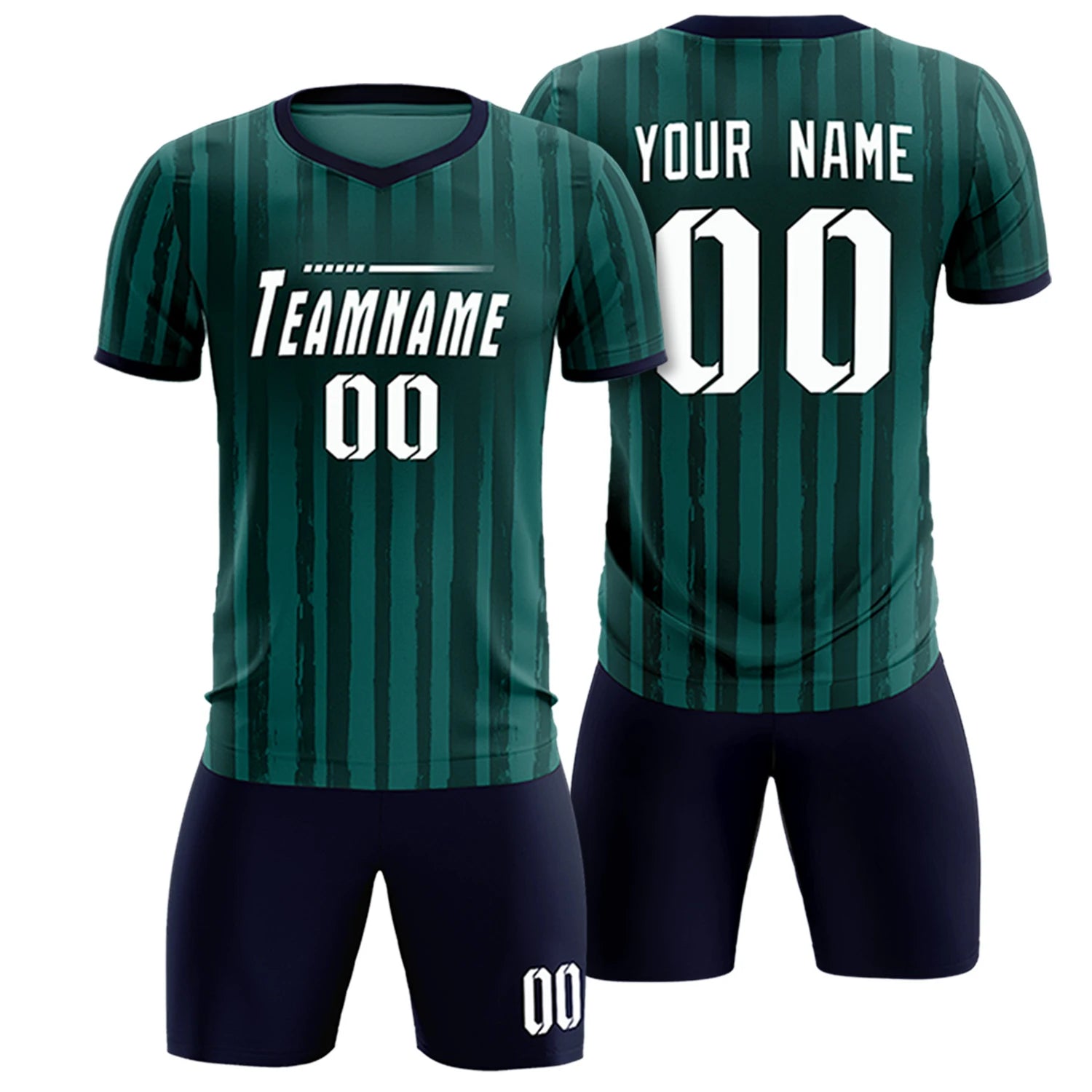 Custom Midnight Green Navy Breathable Soccer Sets Jersey