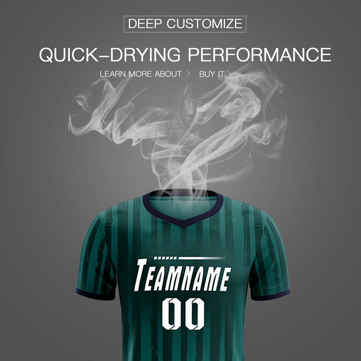 Custom Midnight Green Navy Breathable Soccer Sets Jersey