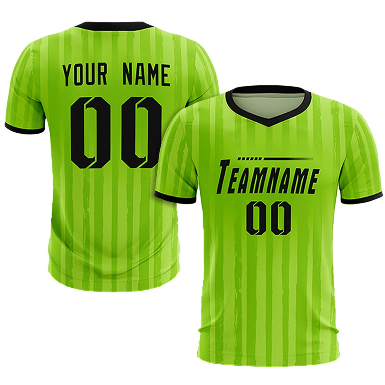 Custom Neon Green Black Breathable Soccer Sets Jersey