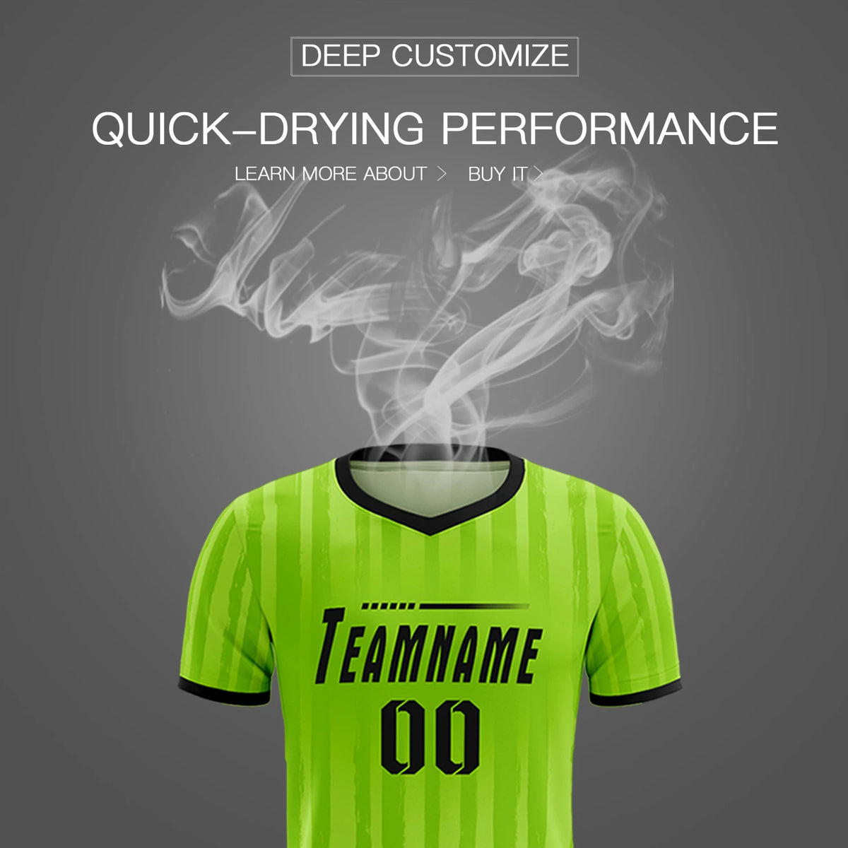 Custom Neon Green Black Breathable Soccer Sets Jersey