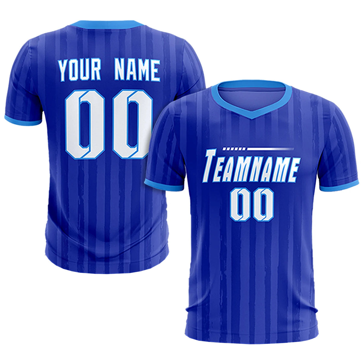 Custom Royal Blue Powder Blue Breathable Soccer Sets Jersey