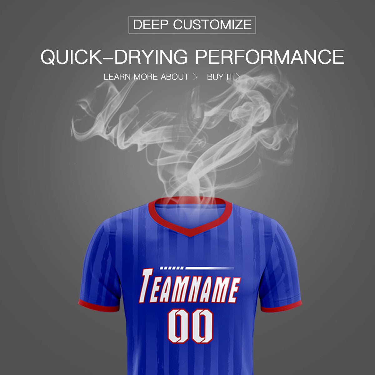 Custom Royal Blue Red Breathable Soccer Sets Jersey