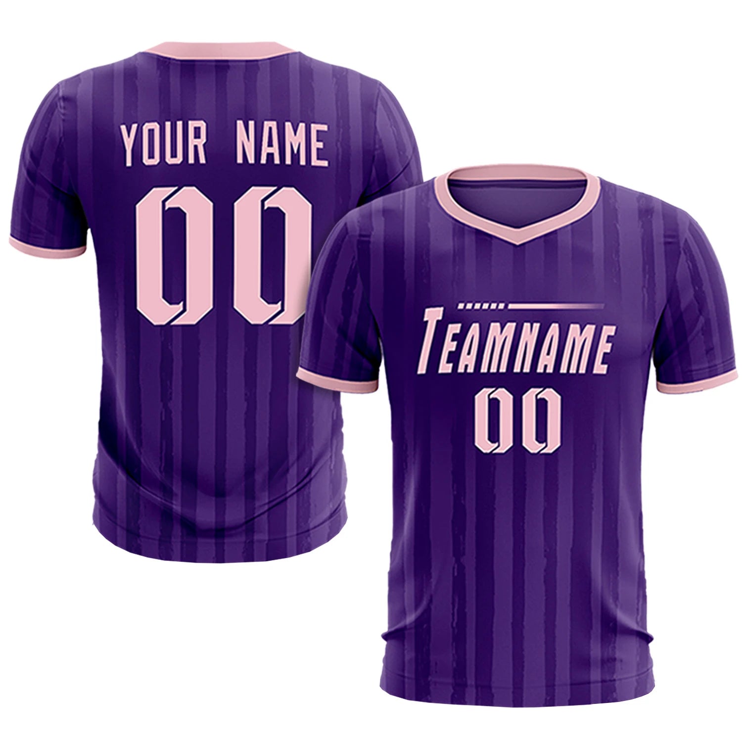 Custom Purple Light Pink Breathable Soccer Sets Jersey