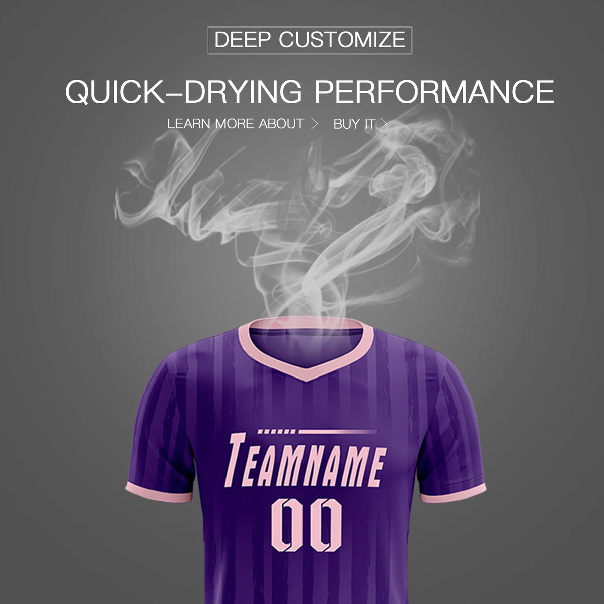 Custom Purple Light Pink Breathable Soccer Sets Jersey
