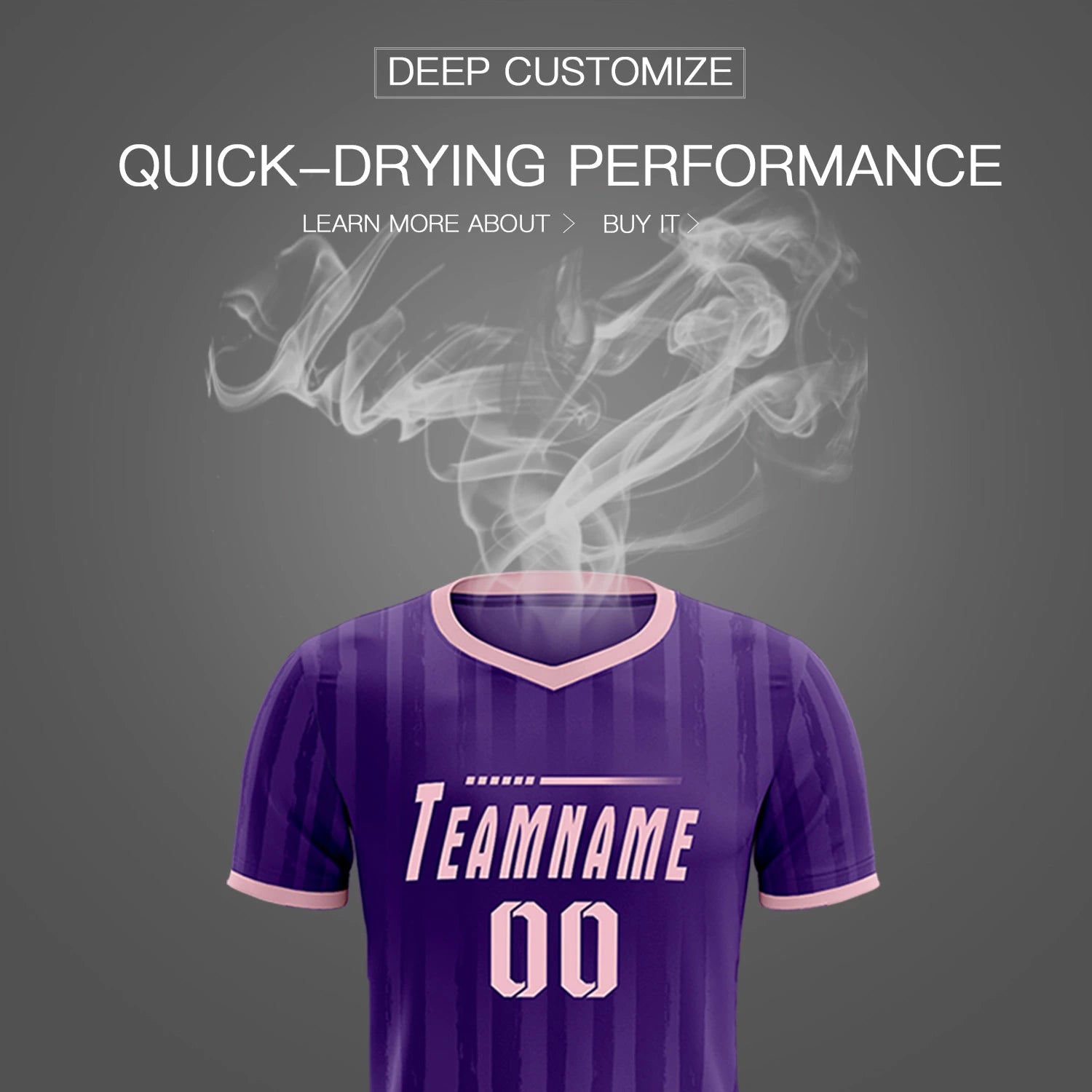 Custom Purple Light Pink Breathable Soccer Sets Jersey