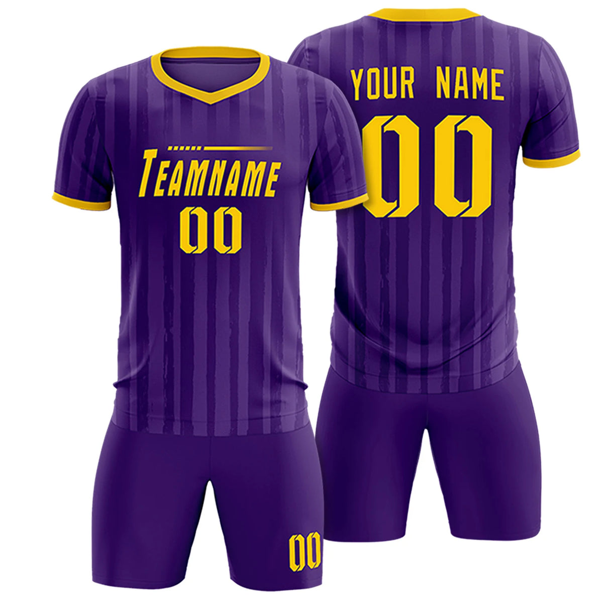 Custom Purple Gold 01 Breathable Soccer Sets Jersey