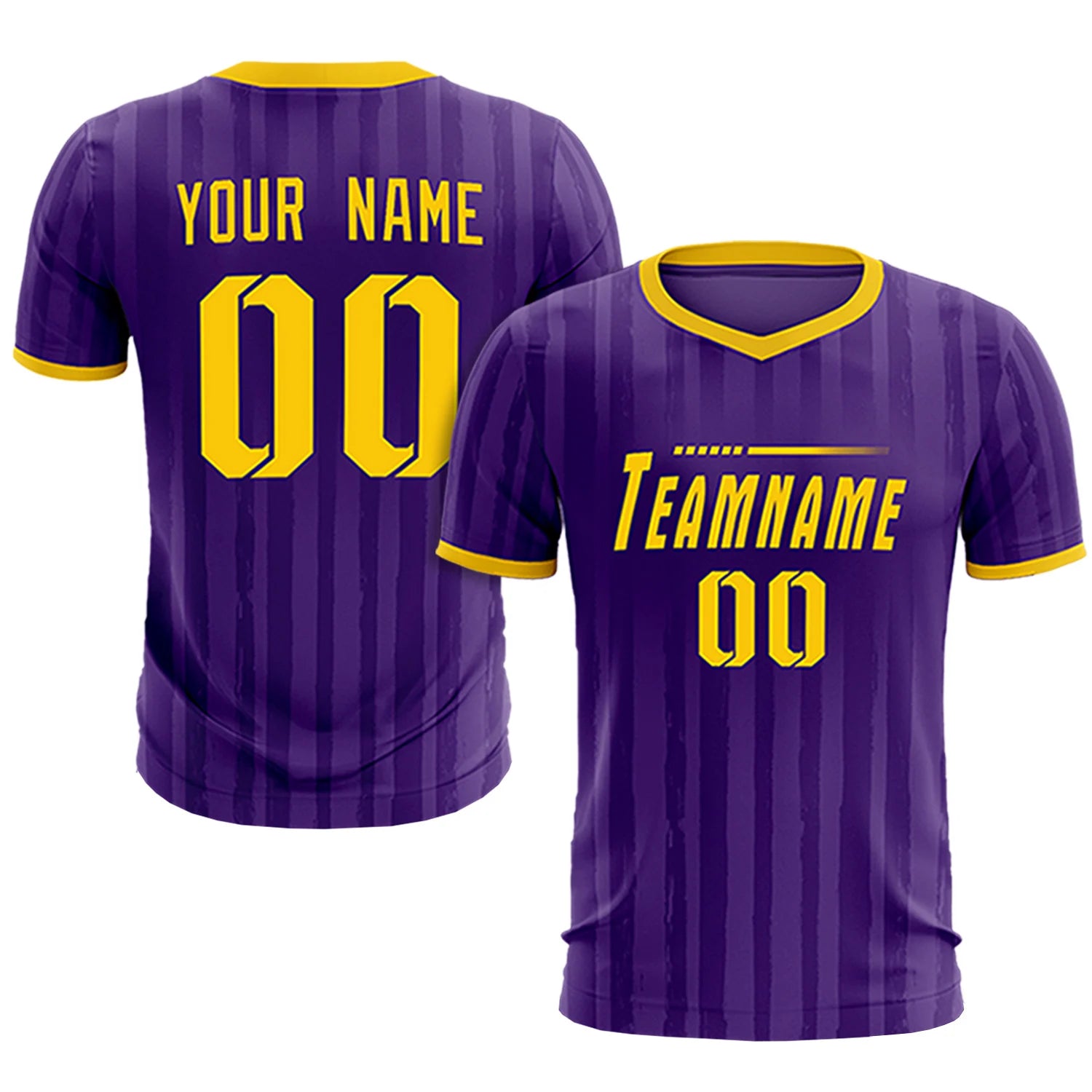 Custom Purple Gold 01 Breathable Soccer Sets Jersey