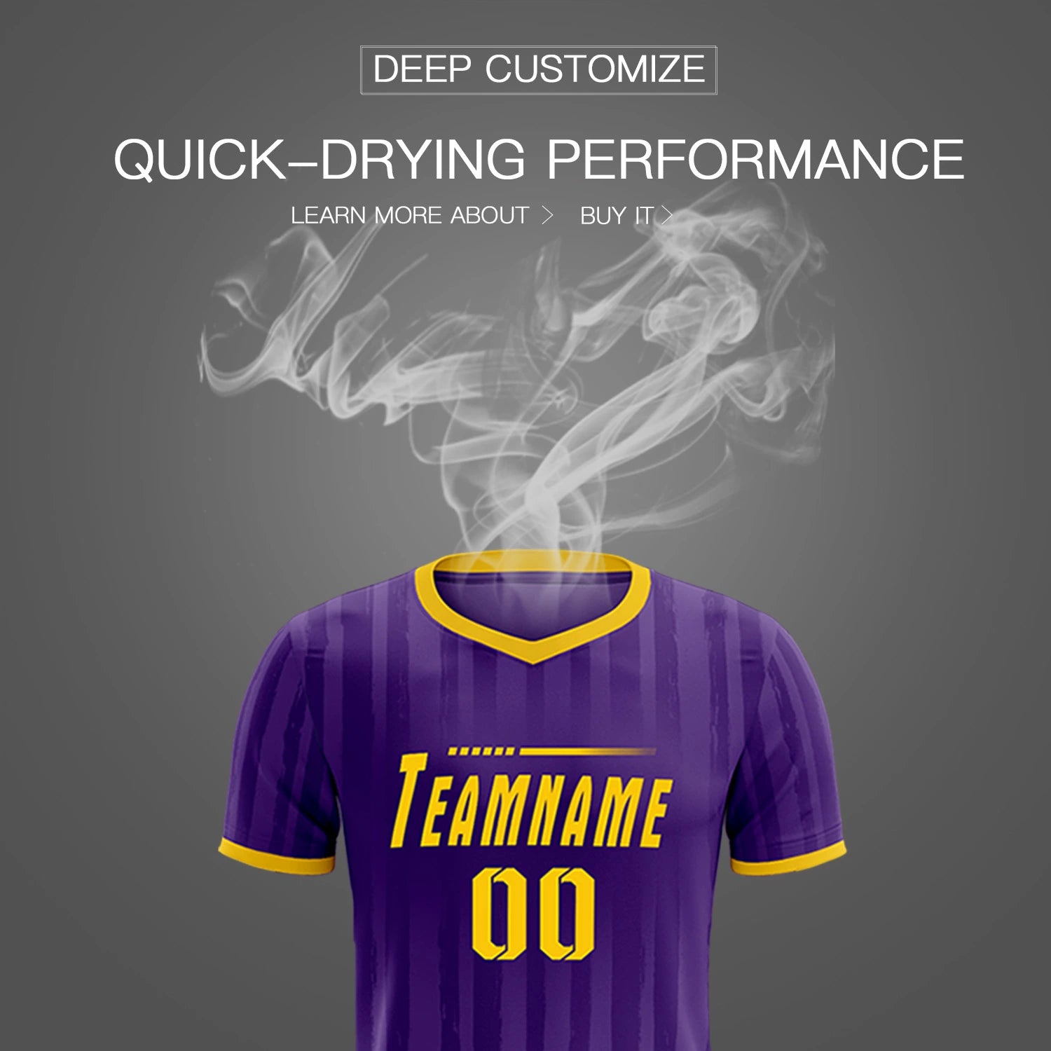Custom Purple Gold 01 Breathable Soccer Sets Jersey
