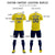 Custom Yellow Navy Printing Outdoor Tracksuit Soccer Sets Jersey