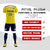 Custom Yellow Navy Printing Outdoor Tracksuit Soccer Sets Jersey