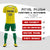 Custom Yellow Kelly Green Printing Outdoor Tracksuit Soccer Sets Jersey