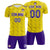 Custom Gold01 Purple Printing Outdoor Tracksuit Soccer Sets Jersey