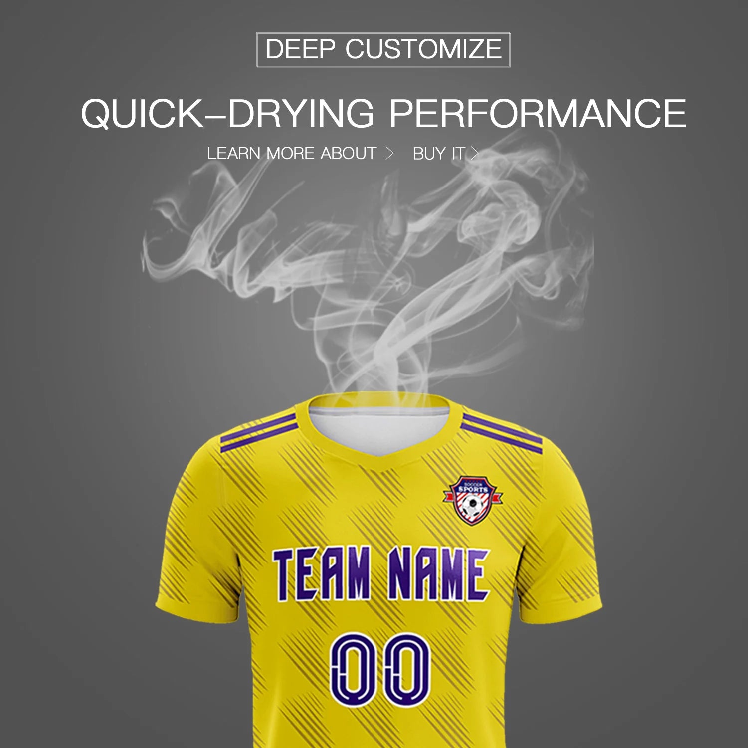 Custom Gold01 Purple Printing Outdoor Tracksuit Soccer Sets Jersey