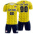 Custom Yellow Navy Printing Outdoor Tracksuit Soccer Sets Jersey