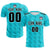 Custom Aqua Black Printing Outdoor Tracksuit Soccer Sets Jersey