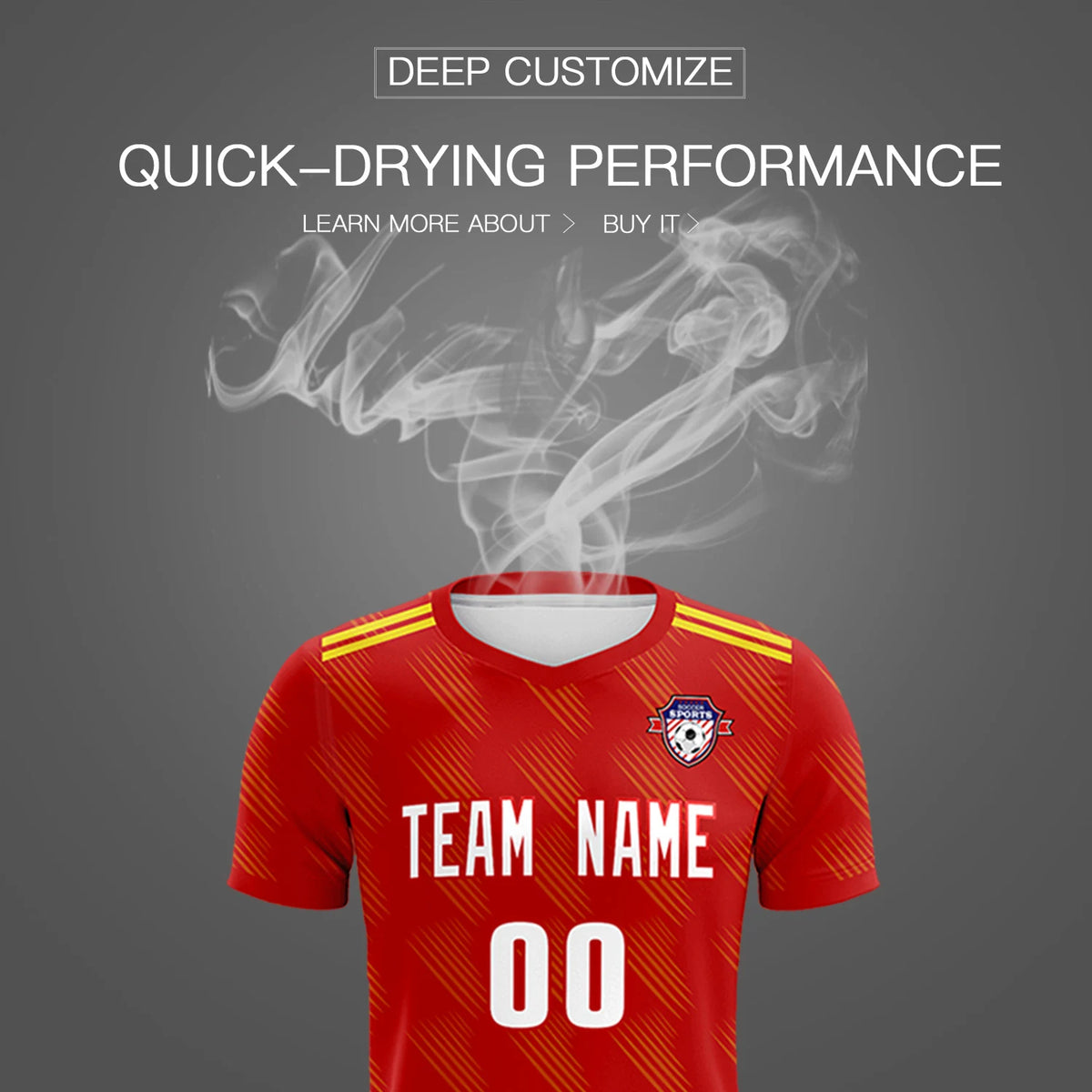 Custom Red Black Printing Outdoor Tracksuit Soccer Sets Jersey