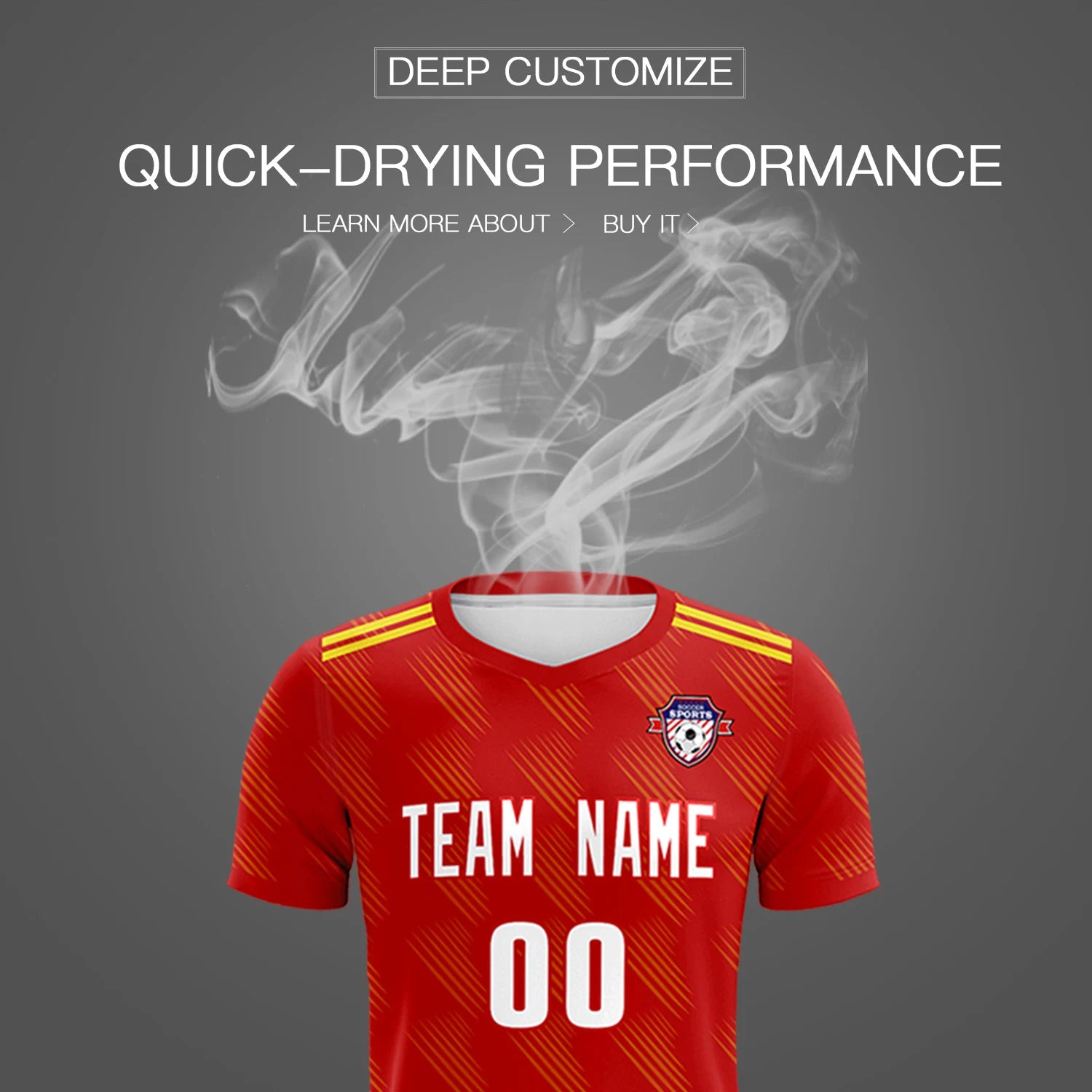 Custom Red Black Printing Outdoor Tracksuit Soccer Sets Jersey