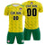 Custom Yellow Kelly Green Printing Outdoor Tracksuit Soccer Sets Jersey