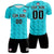 Custom Aqua Black Printing Outdoor Tracksuit Soccer Sets Jersey