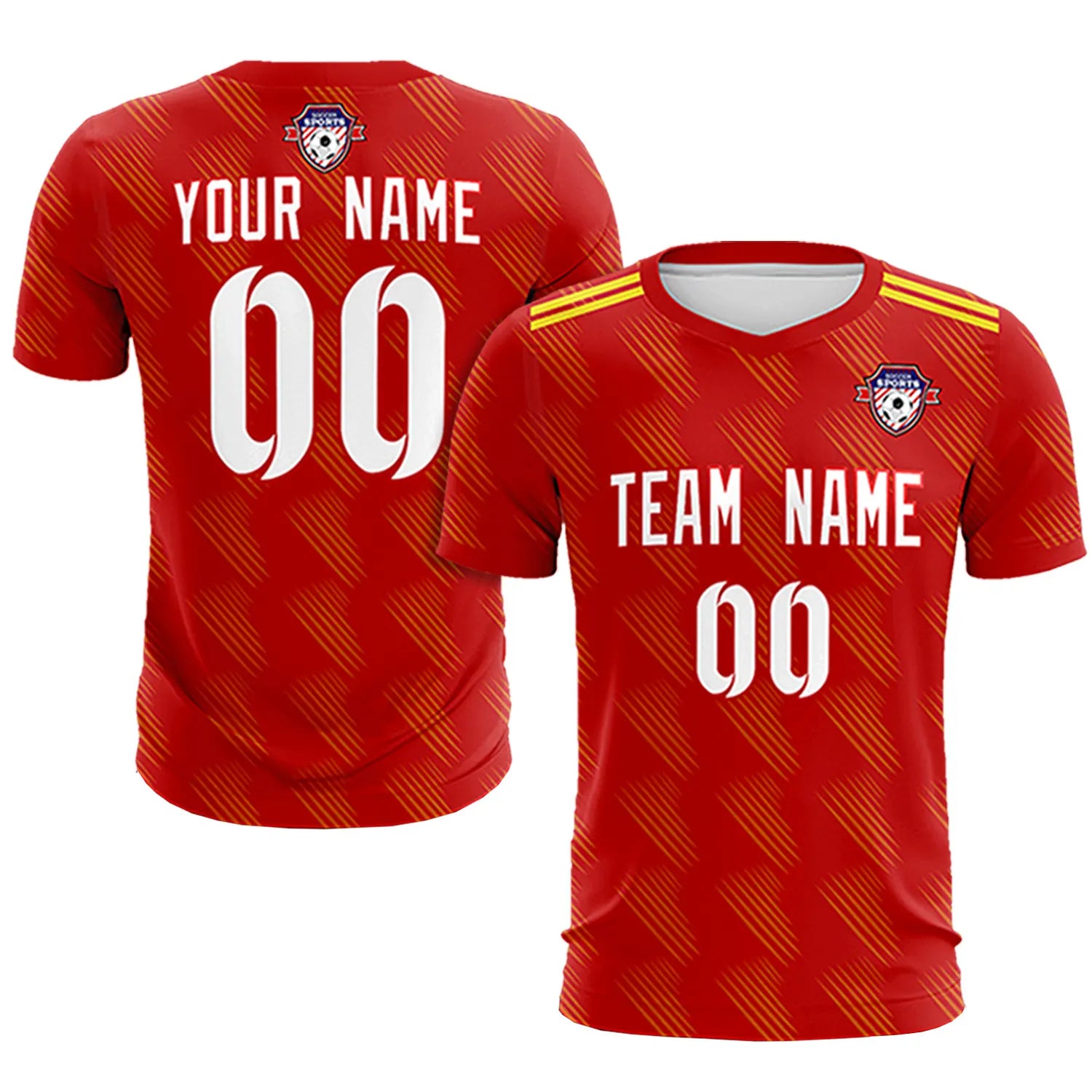 Custom Red Black Printing Outdoor Tracksuit Soccer Sets Jersey