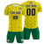 Custom Yellow Kelly Green Printing Outdoor Tracksuit Soccer Sets Jersey