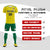 Custom Yellow Kelly Green Printing Outdoor Tracksuit Soccer Sets Jersey