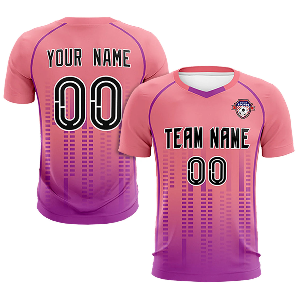 Custom Ligth Pink-Purple Printing Outdoor Tracksuit Soccer Sets Jersey