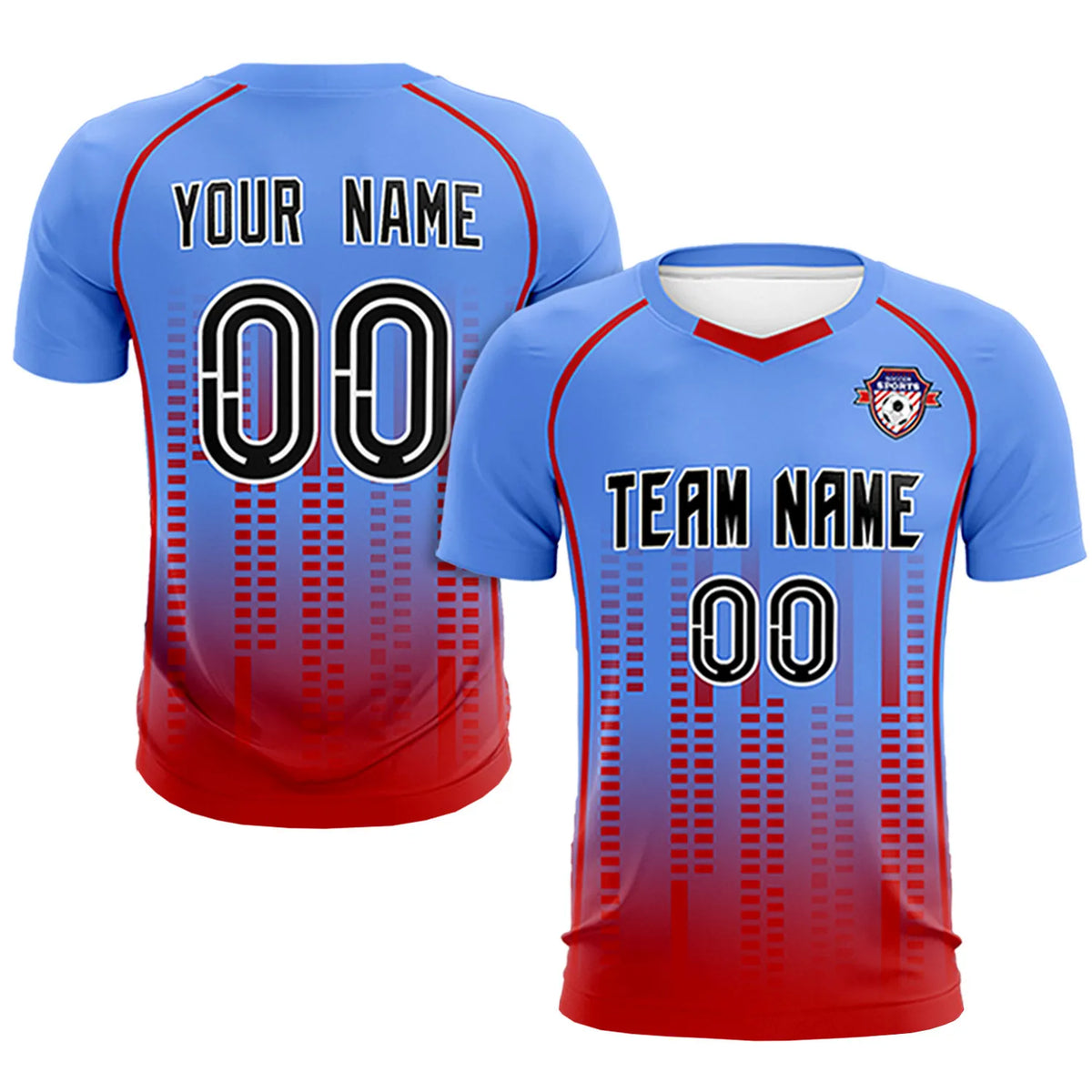 Custom Ligth Pink-Red Printing Outdoor Tracksuit Soccer Sets Jersey