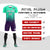 Custom Bright Green-Purple Printing Outdoor Tracksuit Soccer Sets Jersey