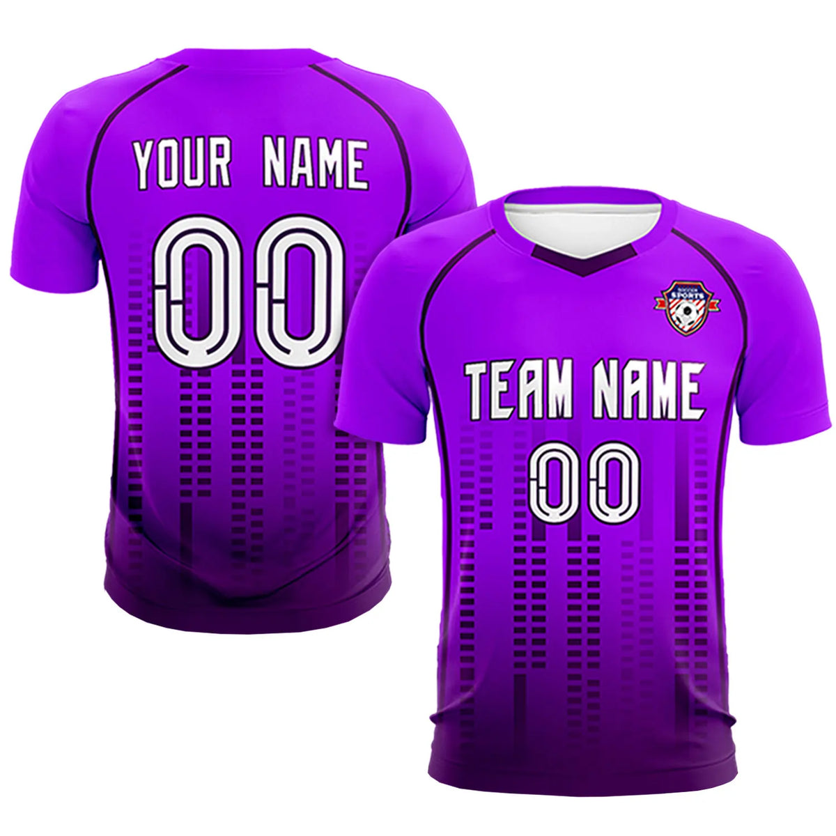 Custom Purple-Drak Purple Printing Outdoor Tracksuit Soccer Sets Jersey