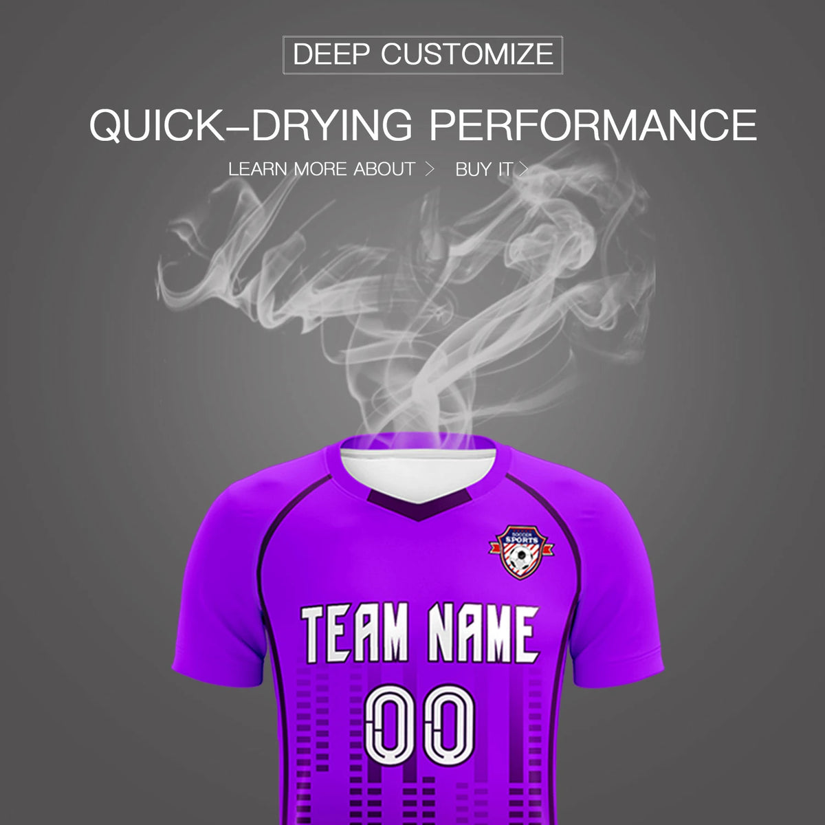 Custom Purple-Drak Purple Printing Outdoor Tracksuit Soccer Sets Jersey