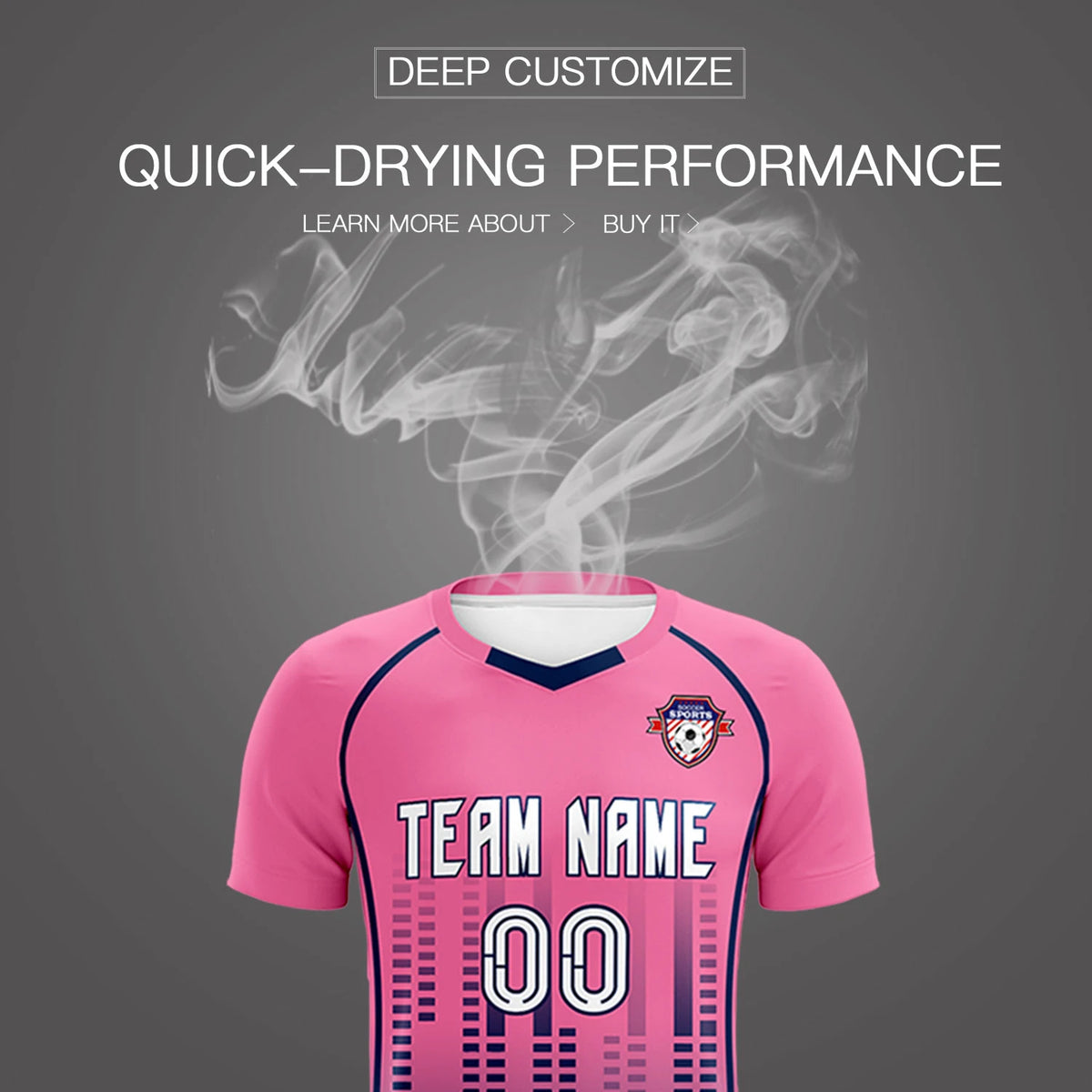 Custom Pink Navy Printing Outdoor Tracksuit Soccer Sets Jersey