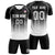 Custom Black White Printing Outdoor Tracksuit Soccer Sets Jersey