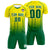 Custom Yellow Green Printing Outdoor Tracksuit Soccer Sets Jersey