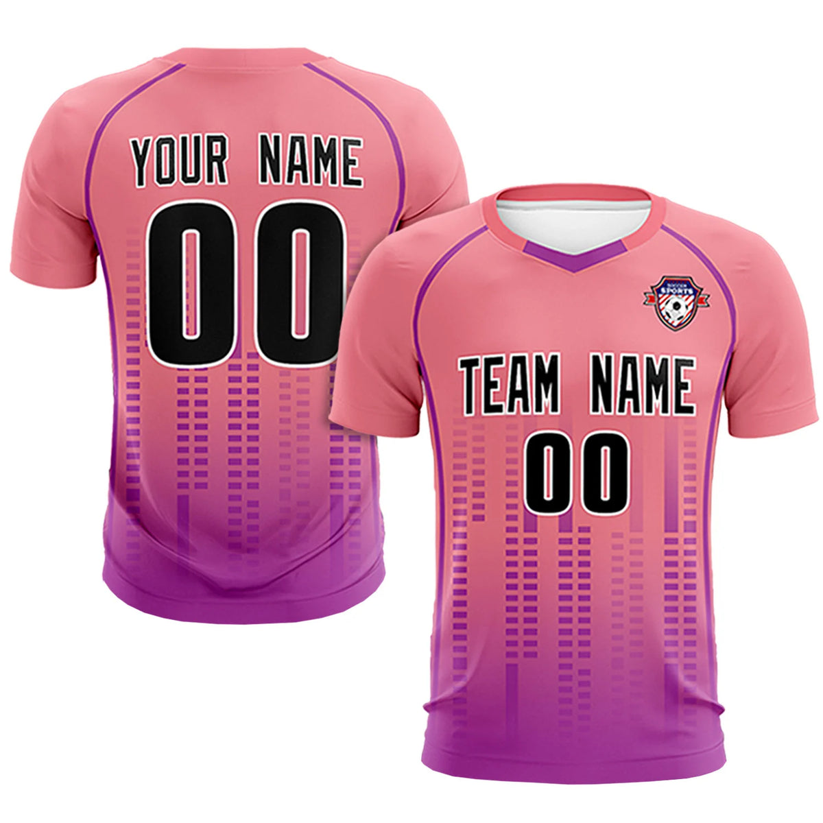 Custom Ligth Pink-Purple Printing Outdoor Tracksuit Soccer Sets Jersey