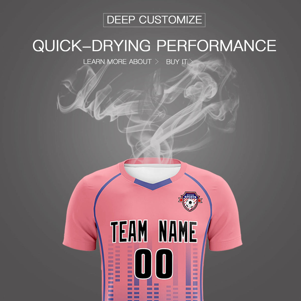 Custom Ligth Pink-Light Purple Printing Outdoor Tracksuit Soccer Sets Jersey