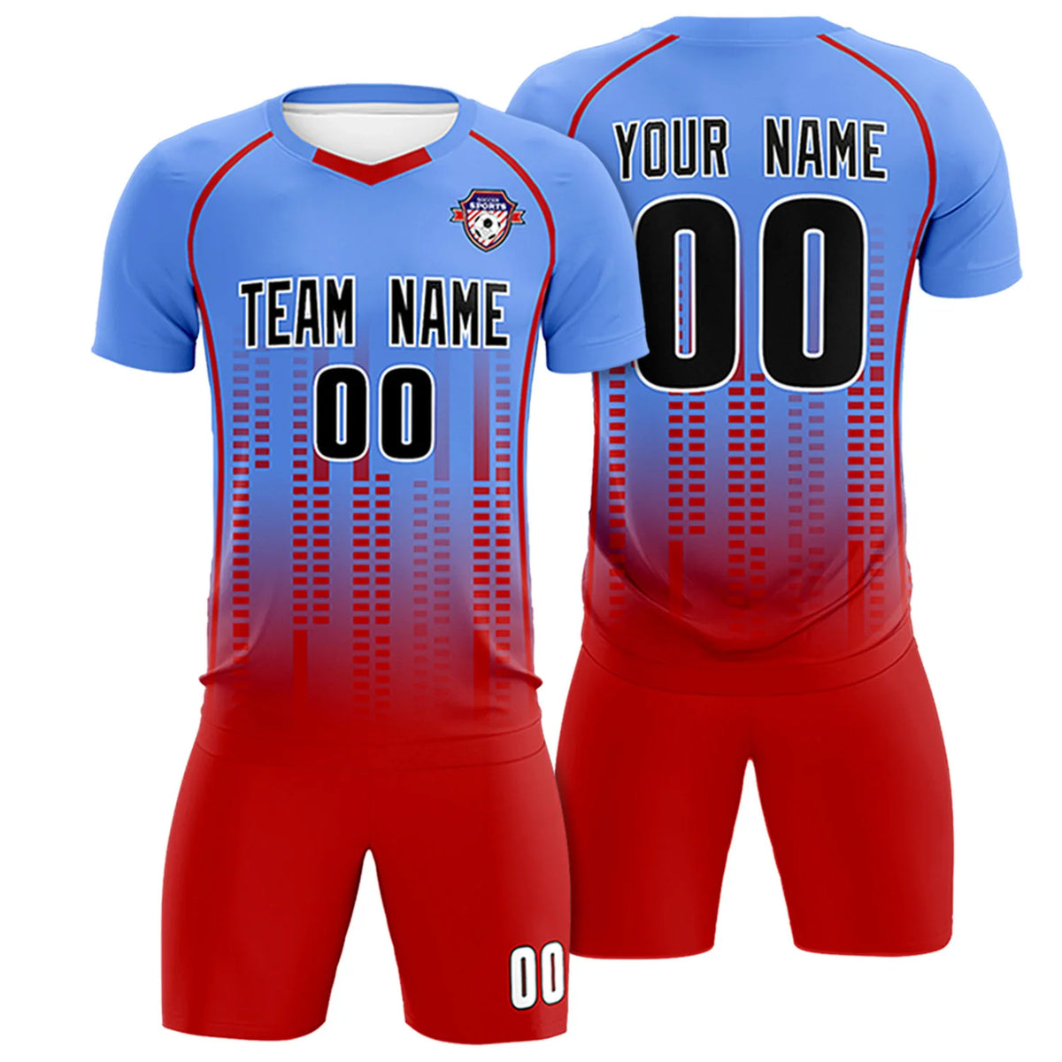 Custom Ligth Pink-Red Printing Outdoor Tracksuit Soccer Sets Jersey